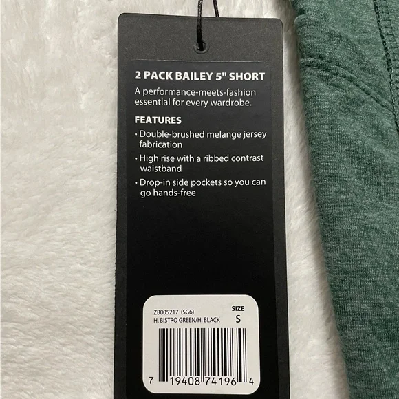 NWT Zobha Women's 2 Pack Bailey High Rise Pocket Bike Short - Picture 4 of 10